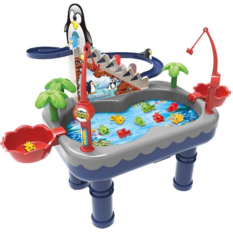 Jouet De Bain Pour BĂ©bĂ©, Jeu De PĂȘche Ălectronique, Planche De PĂȘche, Table D'eau, Avec Toboggan D'escalier Et Ătang