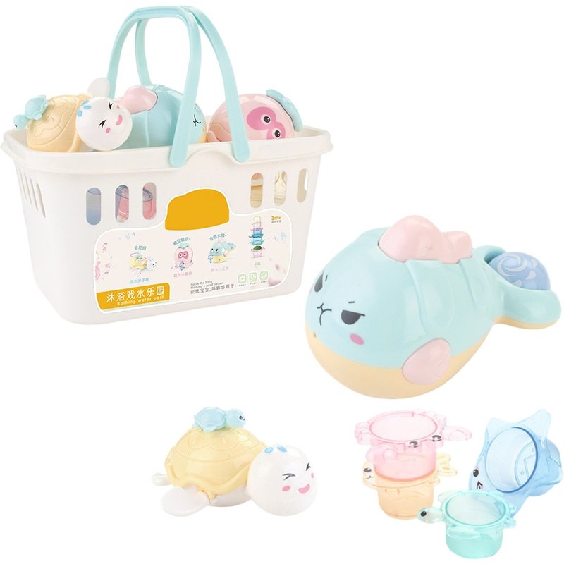 Jouet De Bain Classique Pour Bébé, Tortue Baleine, Dessin Animé Mignon, Jouets De Bain Pour Bébé, Jouets D'empilage, Tasse Pour Garçons Et Filles, Jouet De Bain Éducatif Précoce