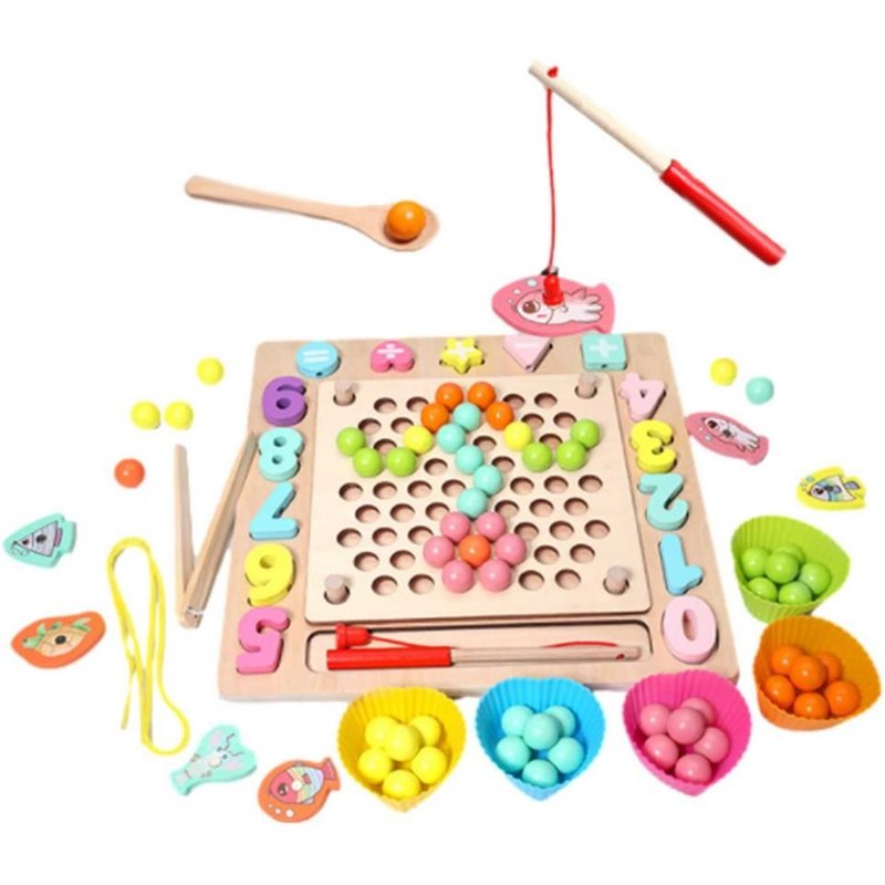 Jeu De Société Montessori Pour Éliminer Les Perles, Clip Arc En Ciel, Puzzle, Formation À La Réflexion, Jouets Éducatifs