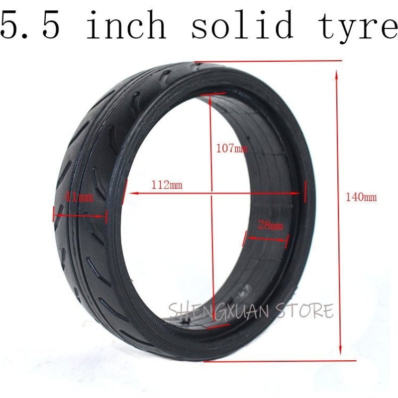 Pneu En Caoutchouc Solide 5.5 Pouces, Livraison Gratuite, Bonne Qualité, Adapté Pour Voiture, Scooter Électrique, Porte Bébé