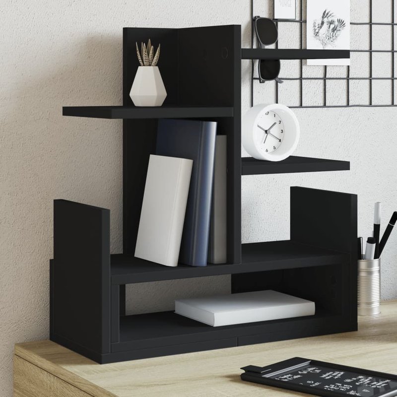 Vidaxl Organisateur De Bureau Noir 49x20x52,5 Cm Bois D'ingénierie