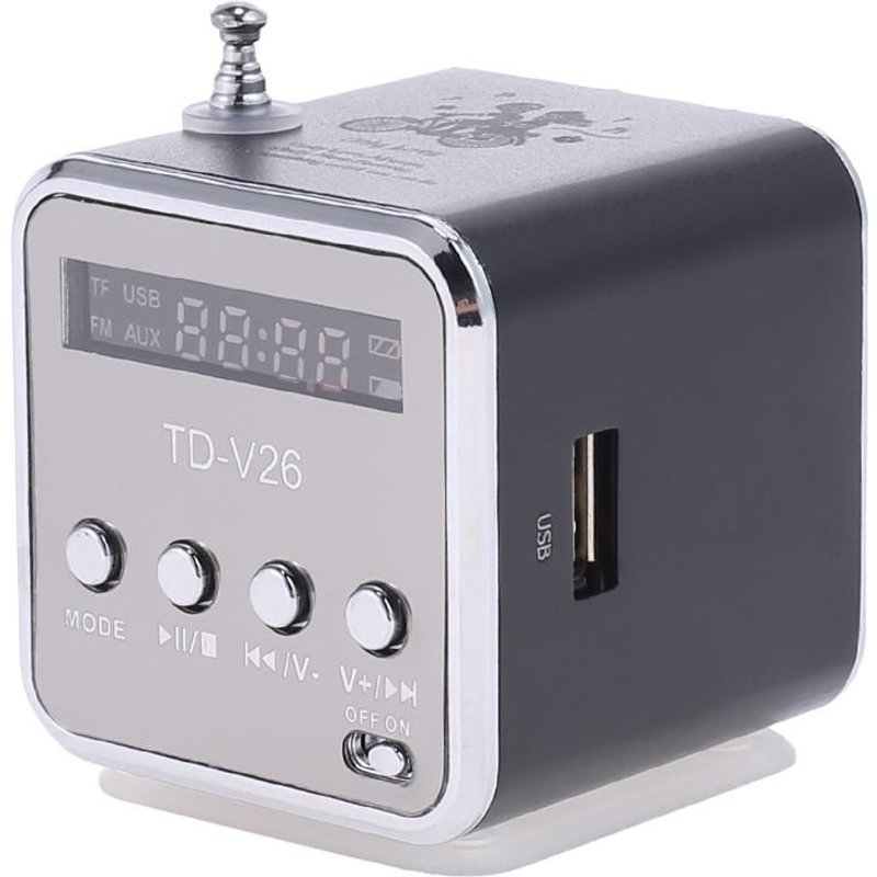 Le noir - Mini haut-parleur récepteur Radio FM numérique, 87.5-108MHz, avec écran LED, 3W, Support de carte TF, Jack 3.5mm, USB2.0