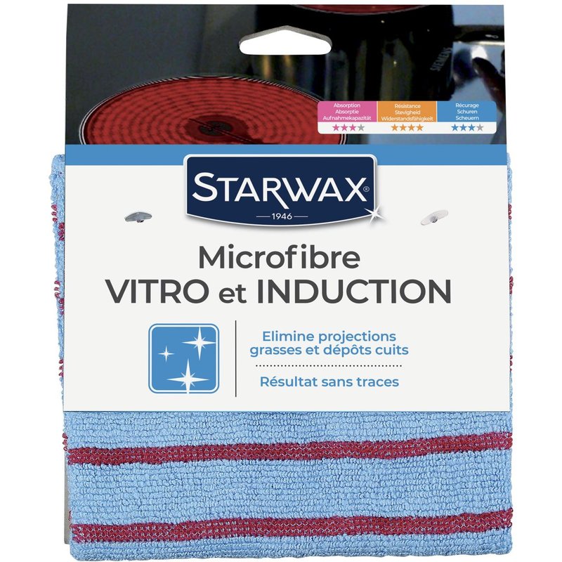 Chiffon microfibre spéciale vitrocéram et induction