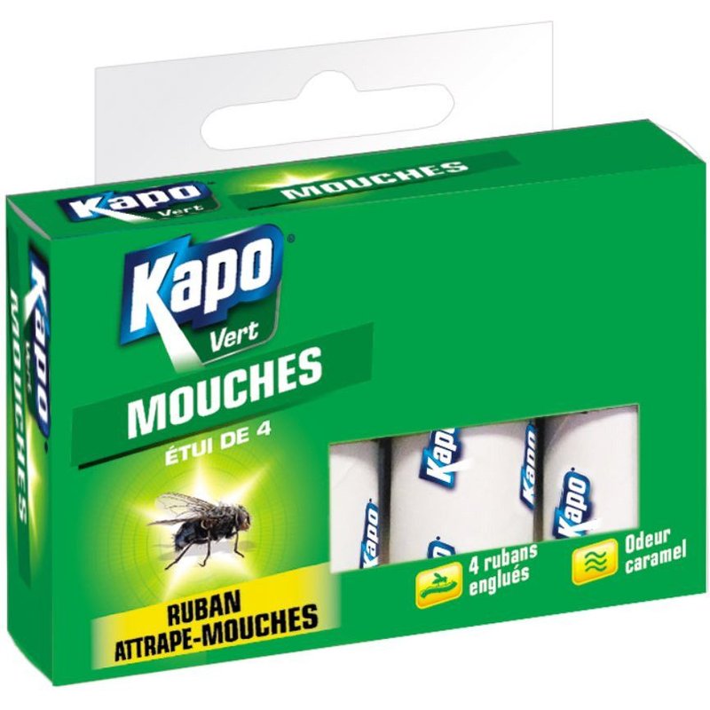 Boîte de 4 rubans attrape-mouches Kapo vert