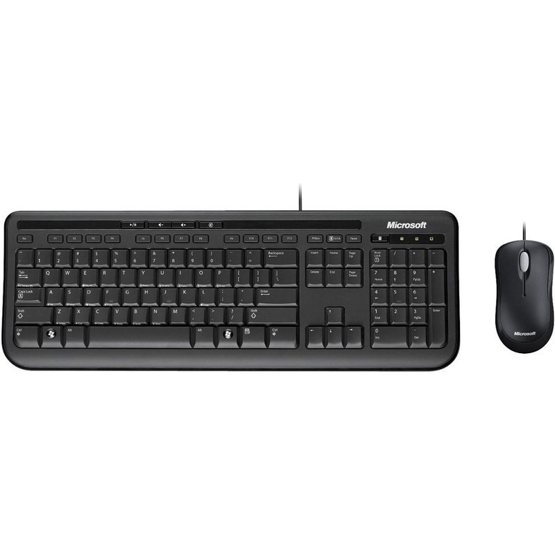 Bureau filaire Microsoft 600 - Ensemble clavier et souris - USB - Allemand