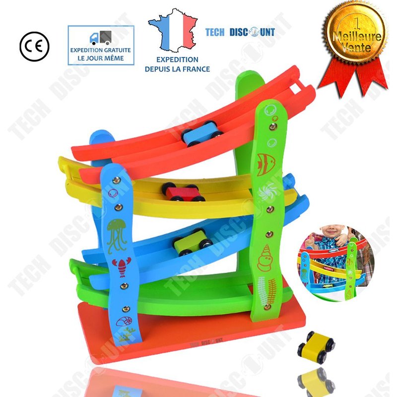 Jouet Pour Enfants Éducatif Précoce Piste Guidage Voitures Garçons Conduite Amusement Ludique Couleurs Freinage Tomber Apprentissage
