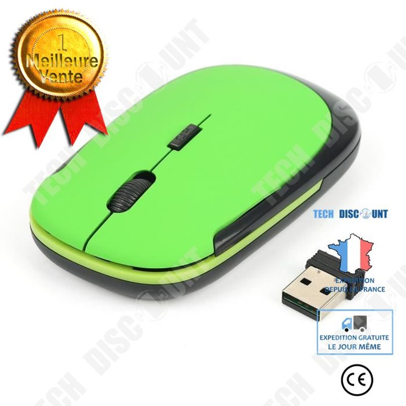 Souris sans fil WH904 Récepteur pour ordinateur de haute qualité/Verte /Optique sans fil pour ordinateur portable /Performante