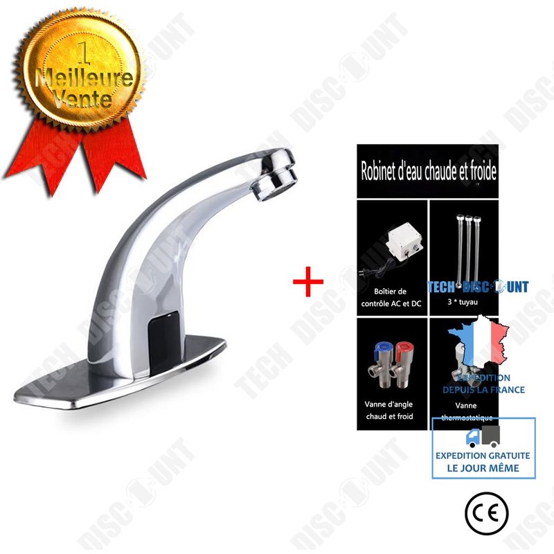 Robinet de capteur infrarouge automatique de salle de bains Robinet de capteur sans contact Type de robinet de bassin électrique