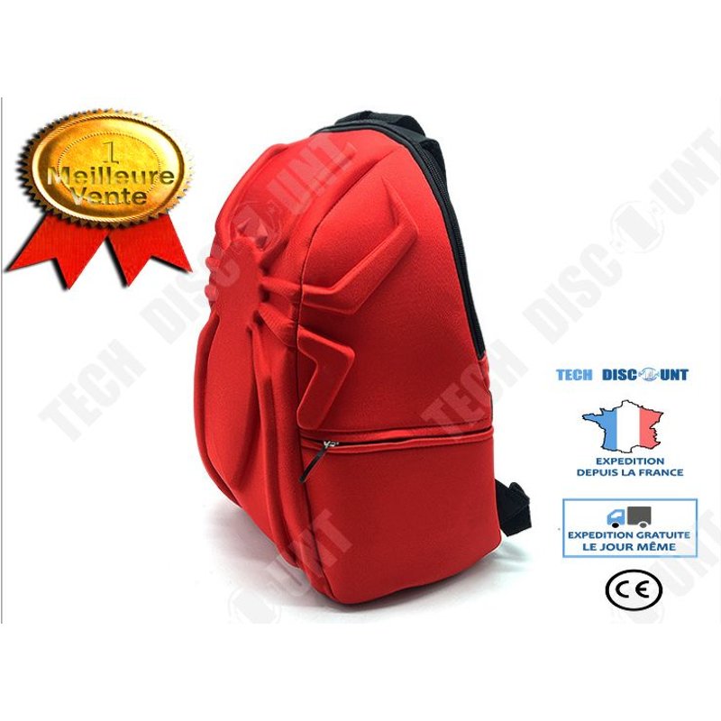 Spiderman 3d Stéréo Sac À Dos Ordinateur Sac Film Créatif Mignon Jouet Rouge