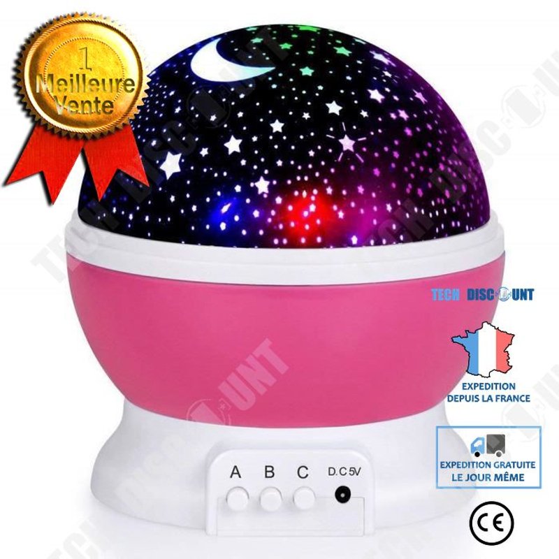 Lampe De Projection Veilleuse Bébé Etoile Projection Lumière Enfant Lampe Chevet Avec 360 Degrés De Led Pour Cadeau Bébé Anniversair