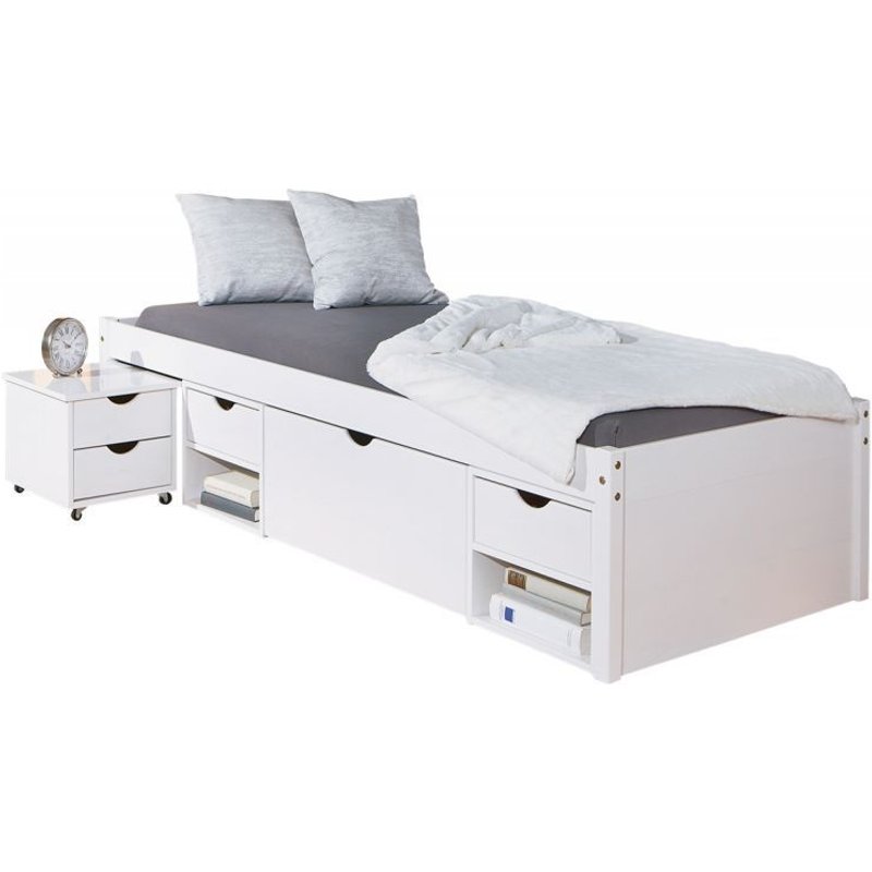 Lit Enfant Multi-Rangements "Clark" 90x200cm Blanc