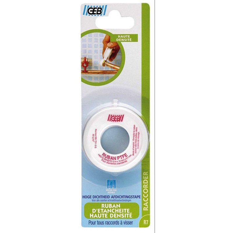 Ruban PTFE STD 12 mm x 12 m x 0,075 mm Blister CROSS