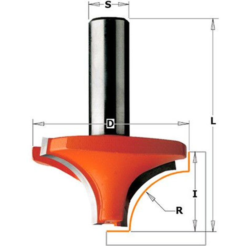 Fraise Ă arrondir quart de rond 2 tranchants D. 63,5 x Lu. 33,3 x Q. 12 x R. 25,4 mm - 927.754.11 - CMT