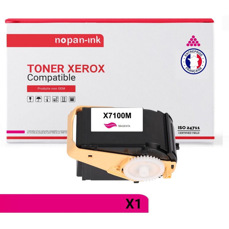 1 Toner pour XEROX 106R02600 Magenta 4500 Pages avec Xerox Paser 7100 Series Xerox Paser 7100 dn Xerox Paser 7100 dnm Xerox Paser 7100 n Xerox Paser 7100 nm