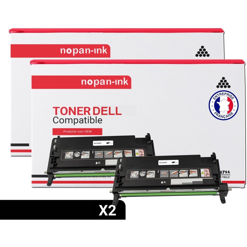 2 Toner pour DELL 593-10170 Black 8000 Pages avec Dell 3110cn 3115cdn 3115cn