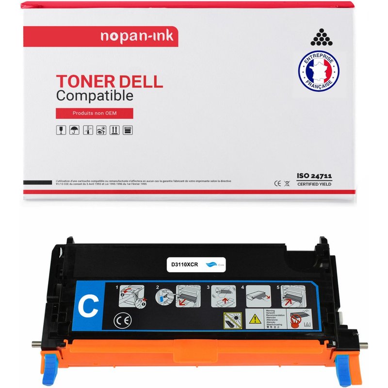 1 Toner pour DELL 593-10171 Cyan 8000 Pages avec Dell 3110cn 3115cdn 3115cn