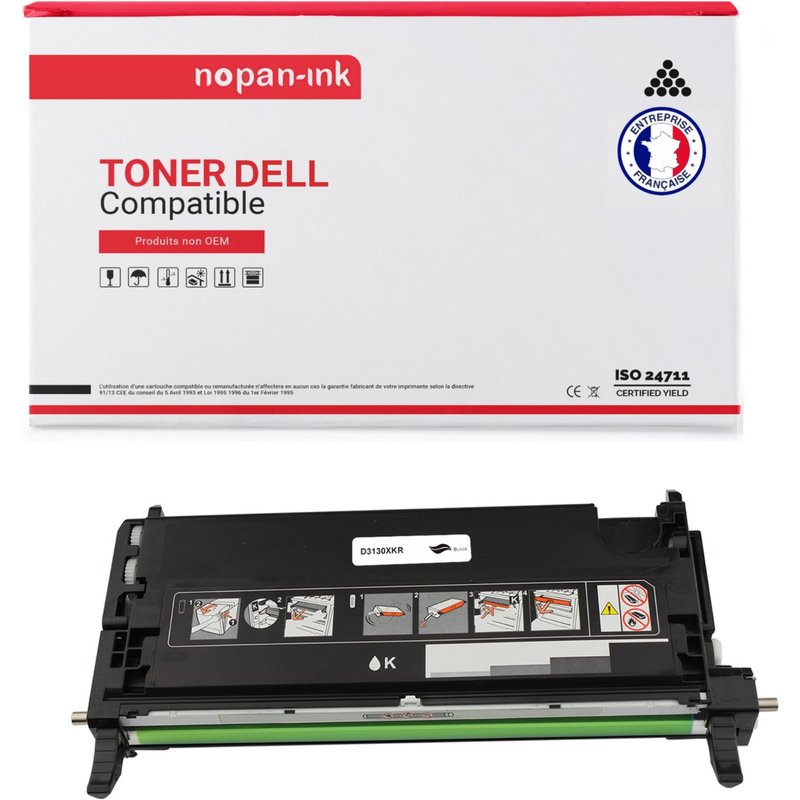 1 Toner pour DELL 593-10289 Black 9000 Pages avec Dell 3130cn