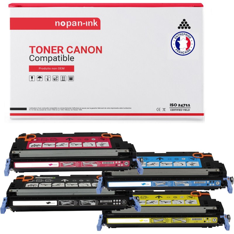 4 Toner pour CANON EP707 (Q600) + EP707 (Q6001) + EP707 (Q6003) + EP707 (Q6002) Black + Cyan + Magenta + Jaune BK:2500 CMY:2000 Pages avec Canon i-SENSYS LBP5000 LBP5100 Canon Laser Sot LBP-5000 5100