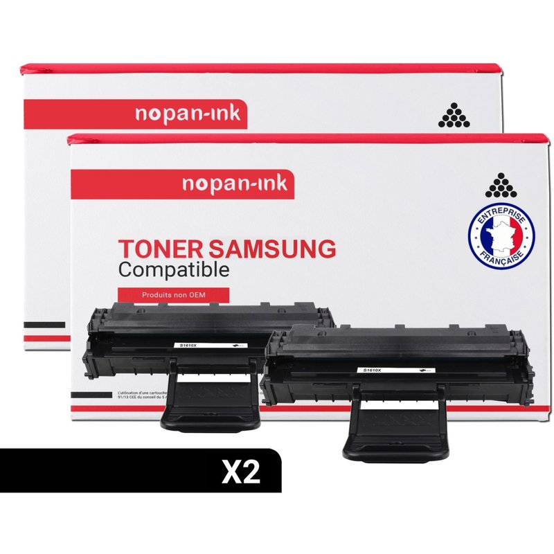 2 Toner pour SAMSUNG ML 1610D2 EMLS Black 3000 Pages avec Samsung ML-1610 1615 1620 1625 2010 2510 2015ND 2015 2020 2570 2571 SCX-4521F 4321 4521 Dell Laser Printer 1100 1110 Xerox 3117 3124 Samsung M