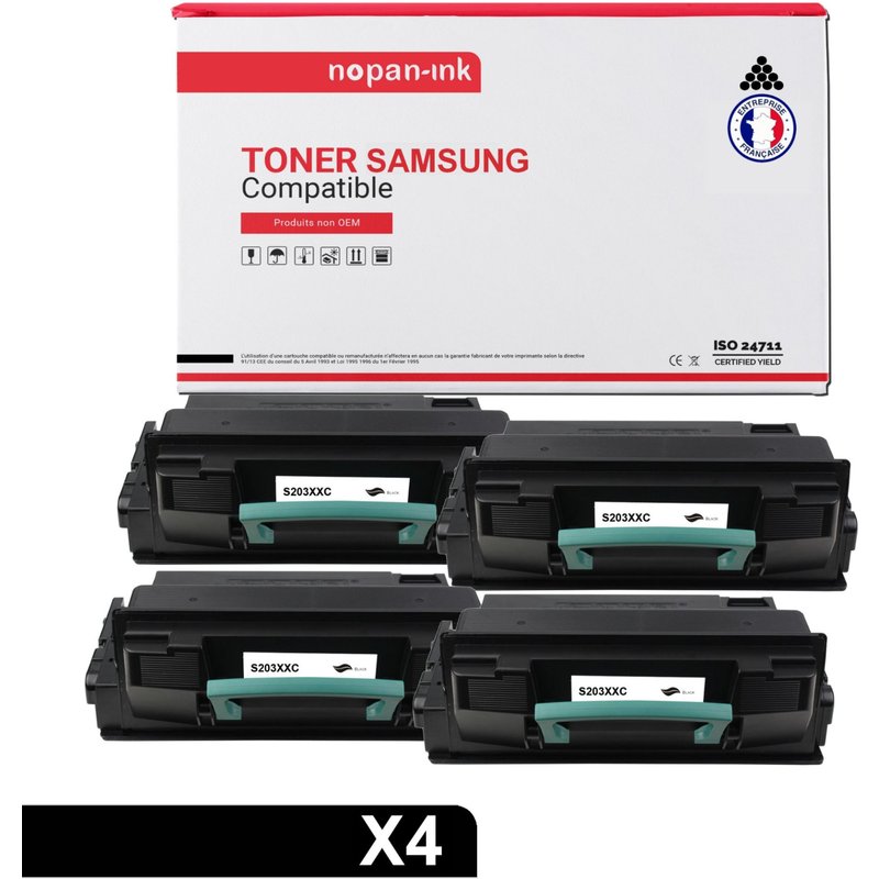 4 Toner pour SAMSUNG MLT D203E Black 10000 Pages avec Samsung ProXpress M 3820 D Samsung ProXpress M 3820 DW Samsung ProXpress M 3820 ND Samsung ProXpress M 3820 Series Samsung ProXpress M 3870 FD Sam