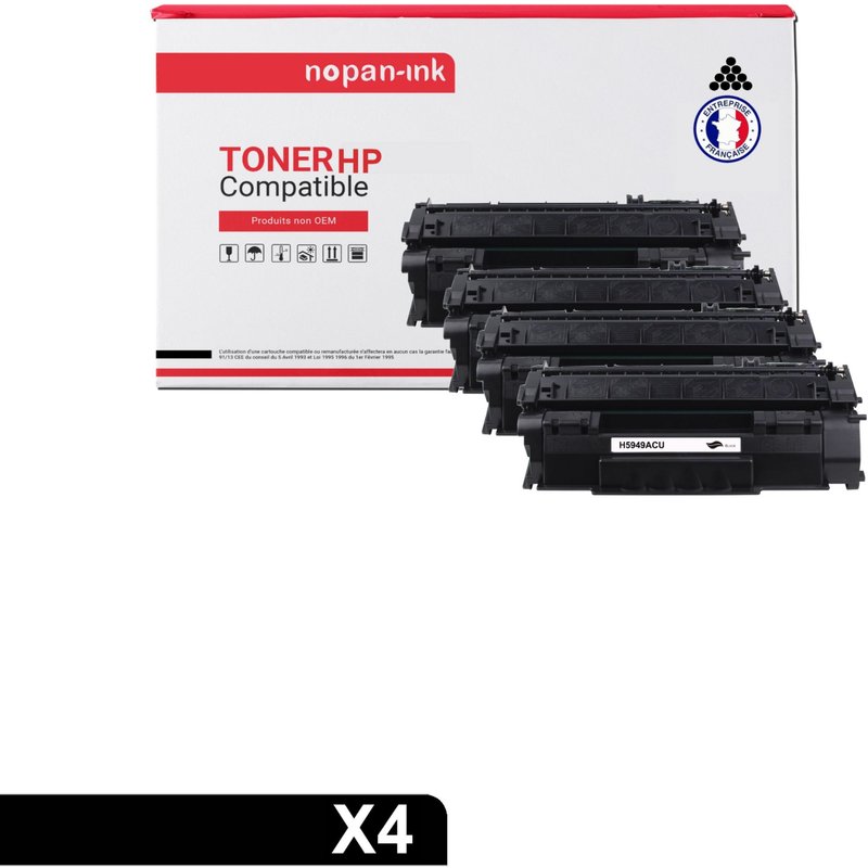 4 Toner pour P Q5949A Q7553A Black 3000 Pages avec P LaserJet 1160 P LaserJet 1320 P LaserJet 1320n P LaserJet 1320nw P LaserJet 1320tn P LaserJet 3390 P LaserJet 3392 P LaserJet M2727nf P LaserJet P2