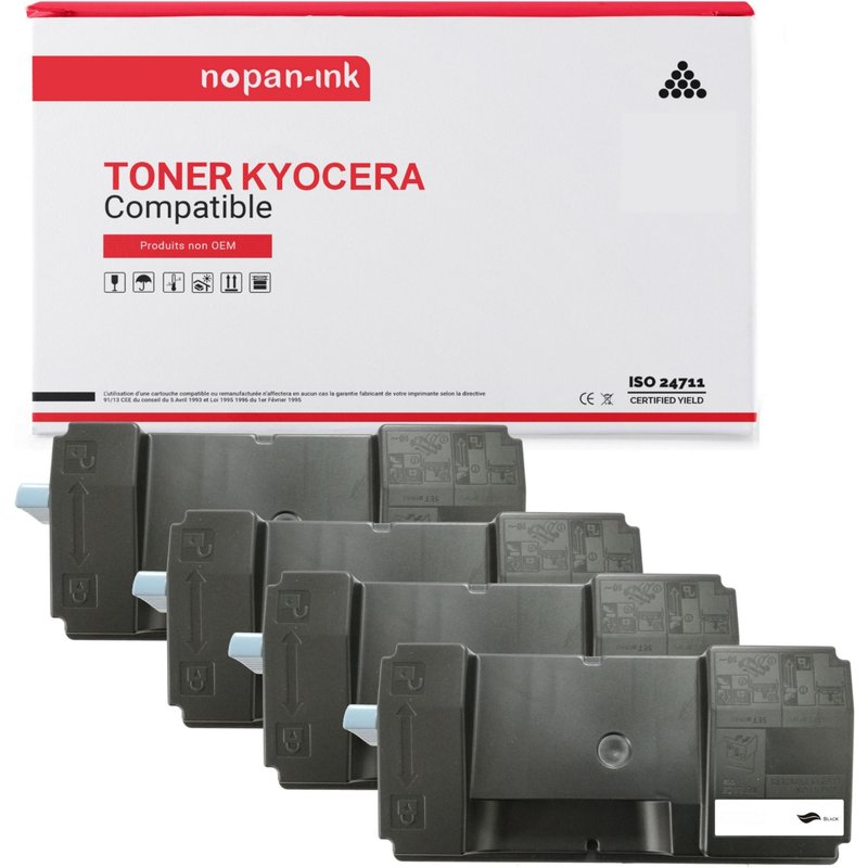 4 Toner pour KYOCERA TK3130 Black 25000 Pages avec Kyocera ECOSYS M 3550 idn Kyocera ECOSYS M 3560 idn Kyocera FS-4200 DN Kyocera FS-4300 DN