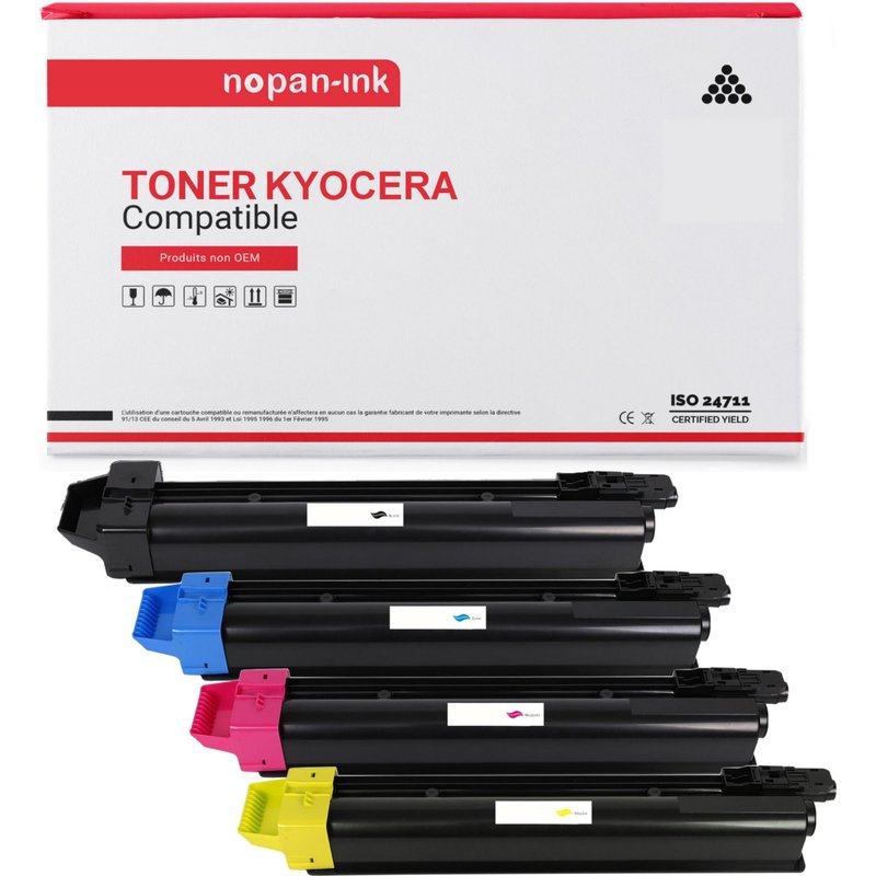 4 Toner pour KYOCERA TK8315K Black + Cyan + Magenta + Jaune BK:12000 CMY:6000 Pages avec Kyocera TASKAlfa 2550 ci