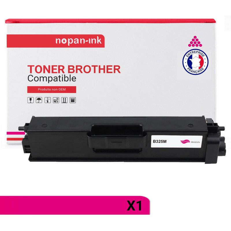 1 Toner pour Brother TN 325 Magenta 3500 Pages avec Brother L-4140CD 4150CDN 4570CDW 4570CDWT, MFC-9460CDN 9465CDN 9560CDW 9970CDW, DCP-9055CDN 9270CDN