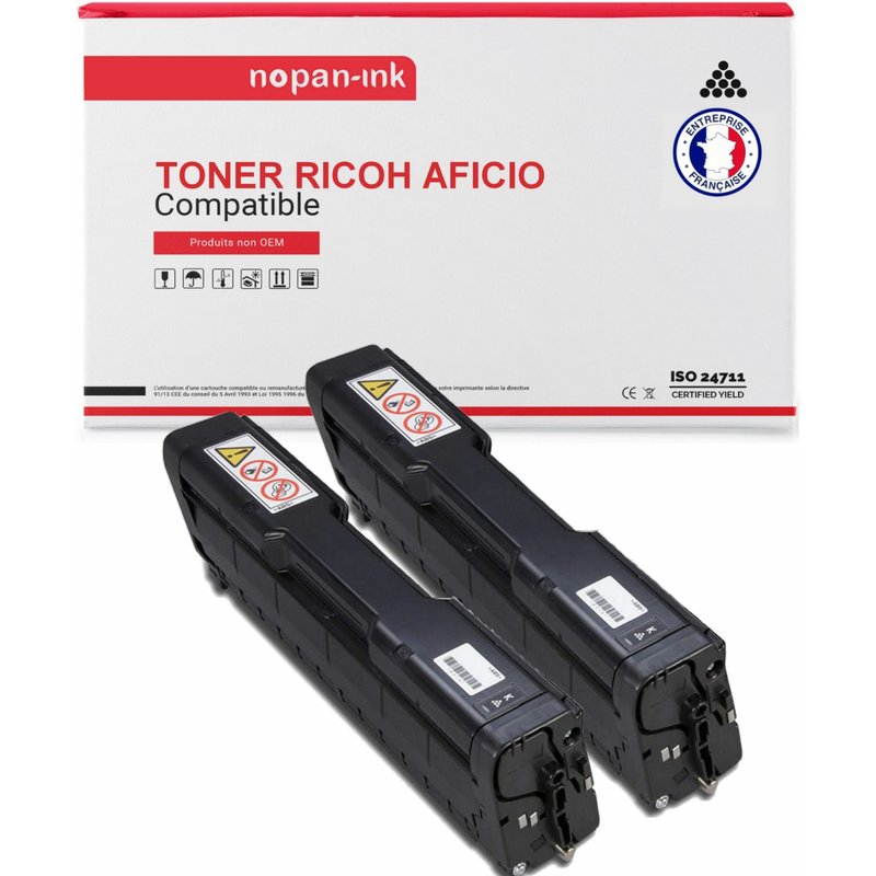 2 Toner pour RICOH AFICIO 407899 SPC340E Black 5000 Pages avec Rico Aficio SP C 340 dn C 341 SP C 340 dn 341