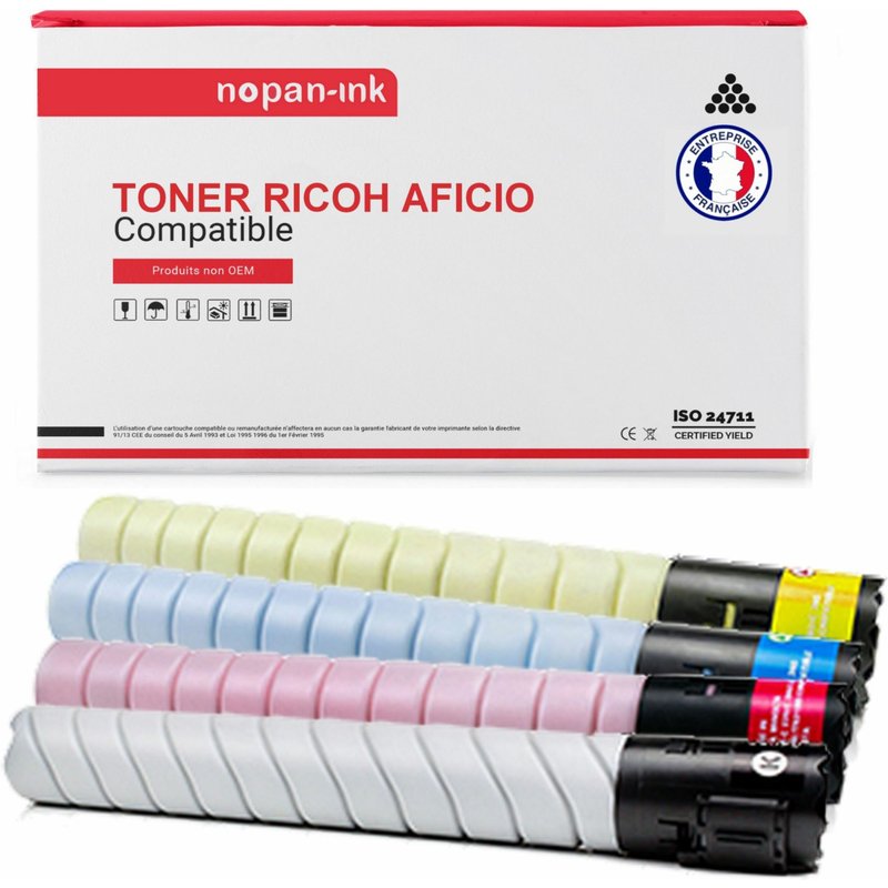 4 Toner pour RICOH AFICIO 841925 Black + Yellow + Magenta + Jaune 15000Black-9500COULEUR Pages avec Rico Aficio MP C 2003 SP Rico Aficio MP C 2003 ZSP Rico Aficio MP C 2011 SP Rico Aficio MP C 2503 SP