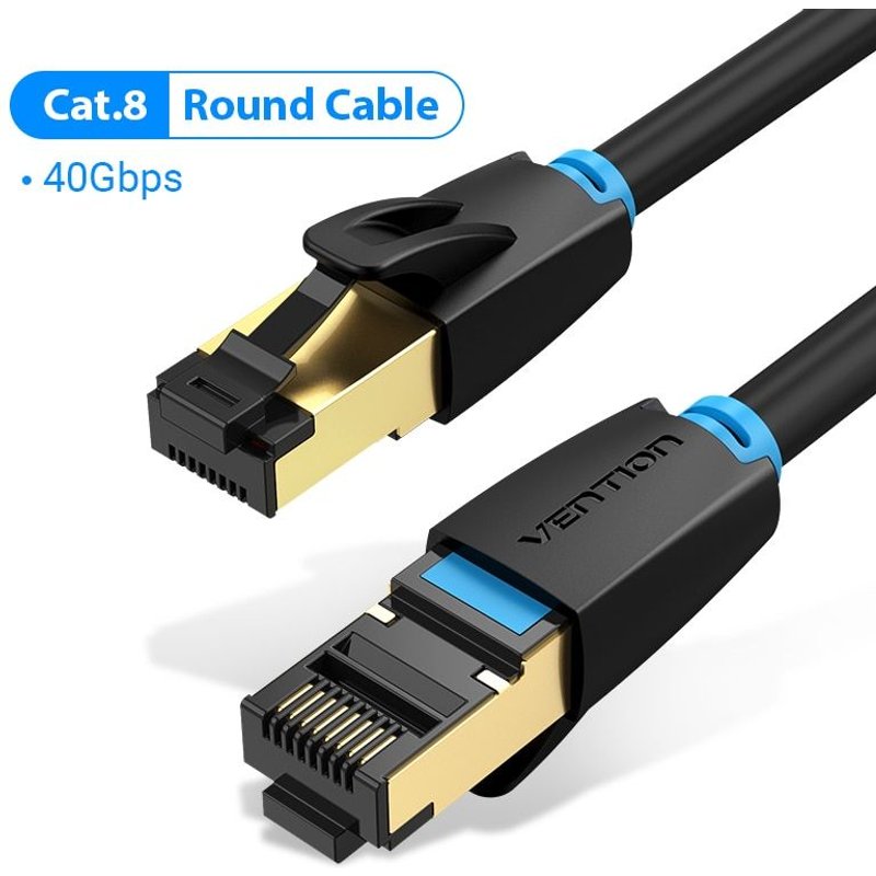ACCESSOIRES POUR CABLE, Round Cable-PVC 2M -Vention Cat8 câble Ethernet RJ45 SSTP câble de raccordement 40Gbps RJ 45 câble Lan pour