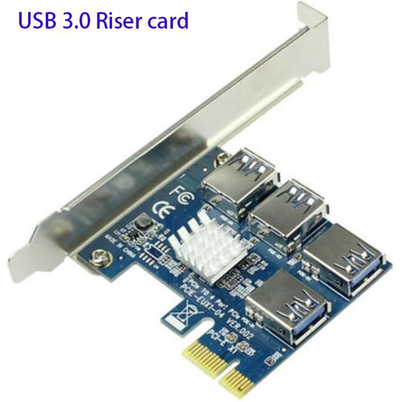 Adaptateur PCI E à PCI E, emplacement pci express 4x 8x 16x USB 3.0, carte de minage spéciale, convertisseur PCIe à 4 ports pour le minage BTC