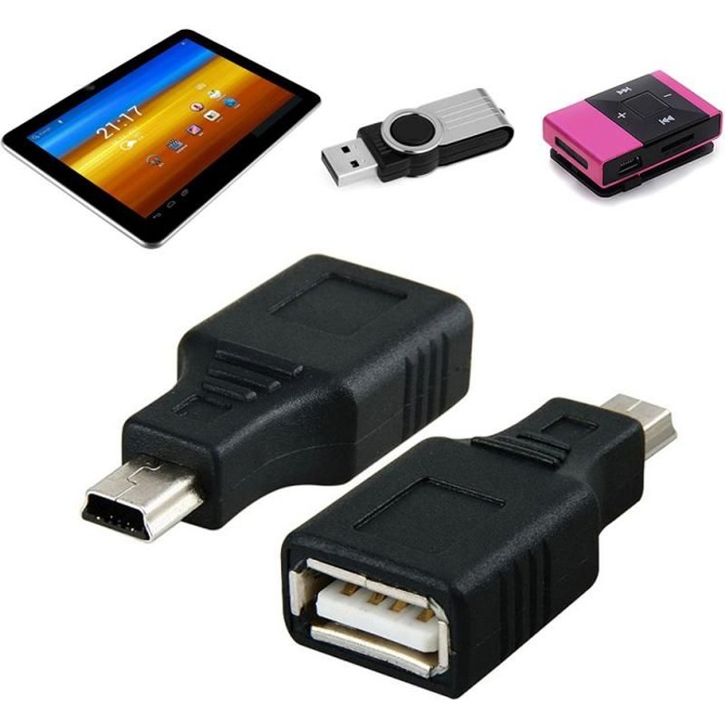 Adaptateur Micro USB 2.0 A femelle vers Micro 5 broches mâle OTG, convertisseur de connecteur, câble d'extension pour tablette et ordinateur