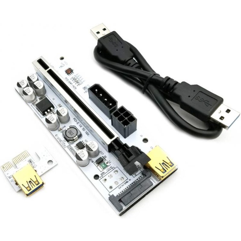 Câble d'alimentation USB VER010 X, 60CM, 0.6M, PCI E 1X 16X, carte graphique 010 X, PCI Express 4Pin 6Pin SATA, pour le minage