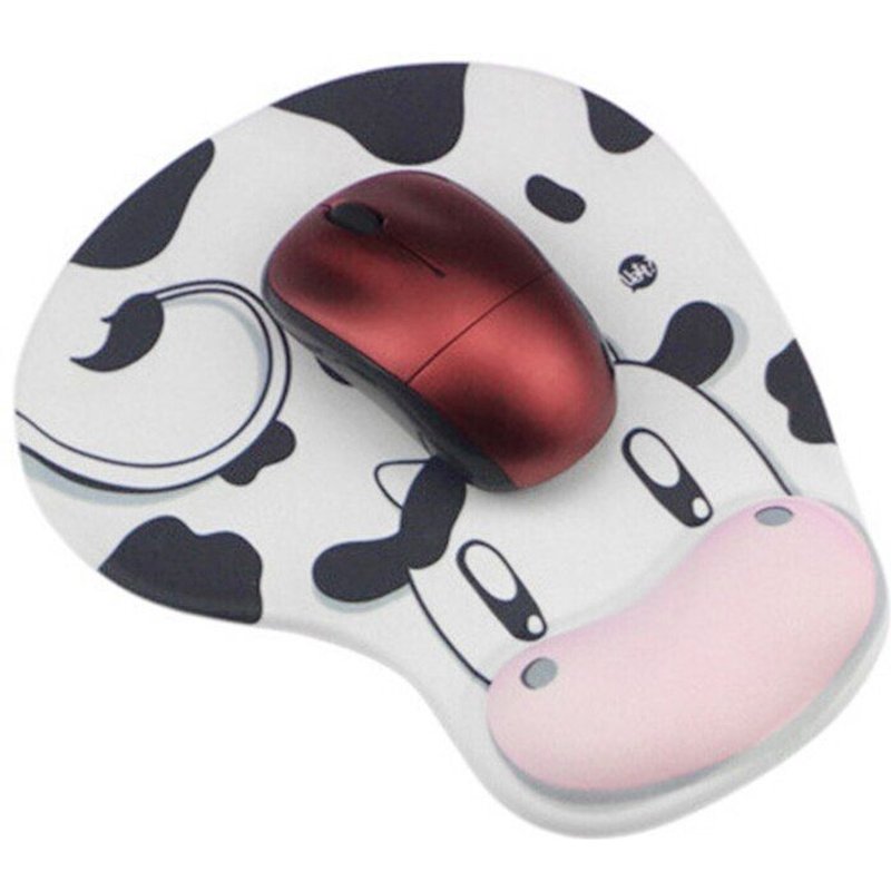 tapis de souris en forme de lapin et de vache, antidérapant, en mousse à mémoire de forme, Support de poignet, dessin animé, décoration de bureau pour filles et garçons
