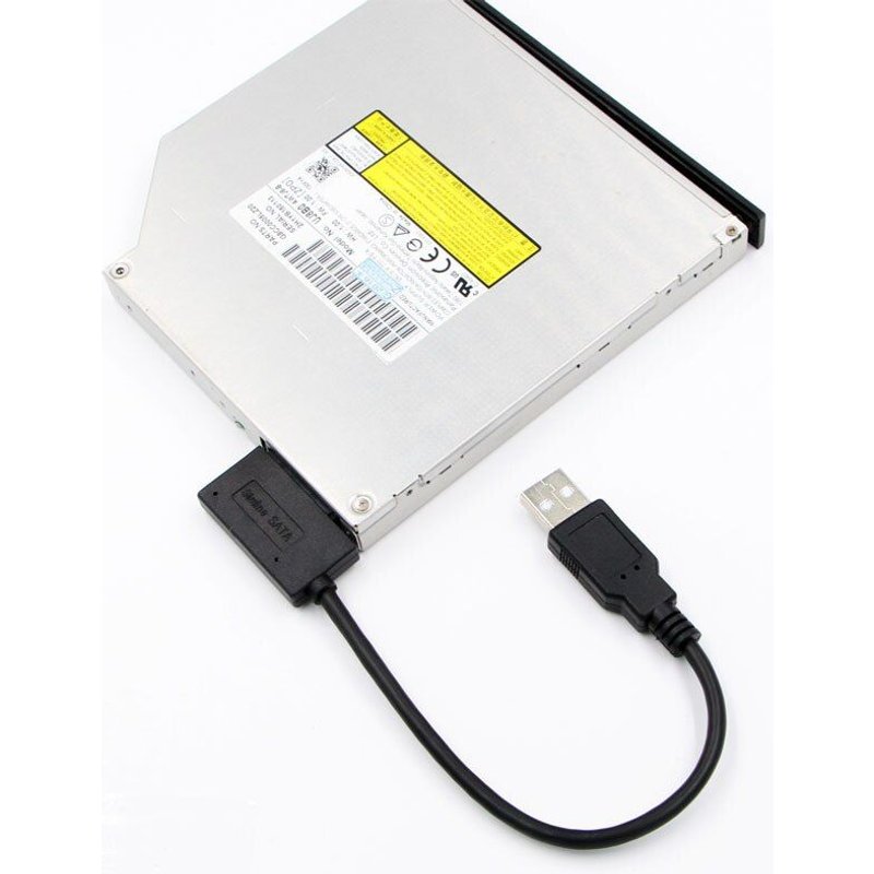 Adaptateur USB 2.0 à Mini Sata II 7 + 6 13 broches, convertisseur de câble ROM, lecteur fin, pour ordinateur portable, DVD/CD, en Stock