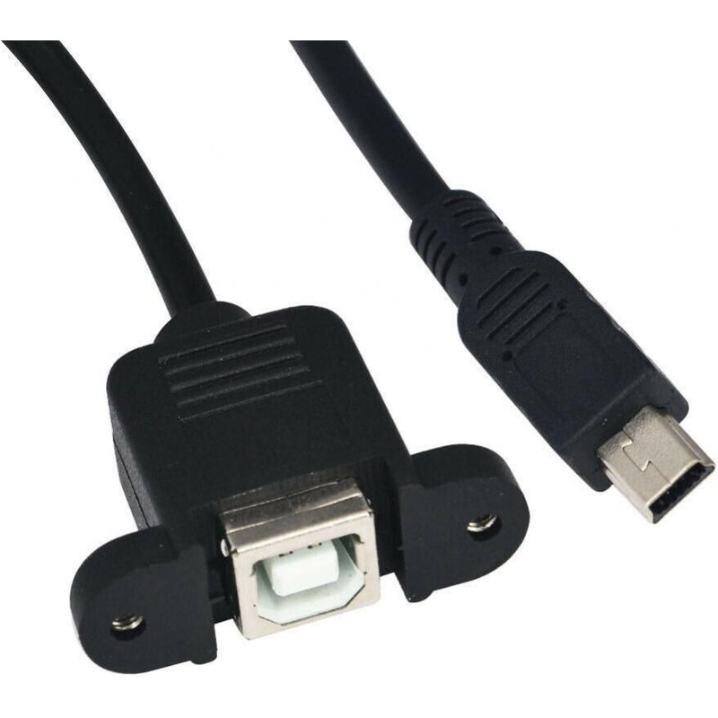 Câble USB 2.0 Type B mâle vers femelle, EXTENSION M/F, câble de données, montage sur panneau pour imprimante ou 3D, adaptateur connecteur 20CM