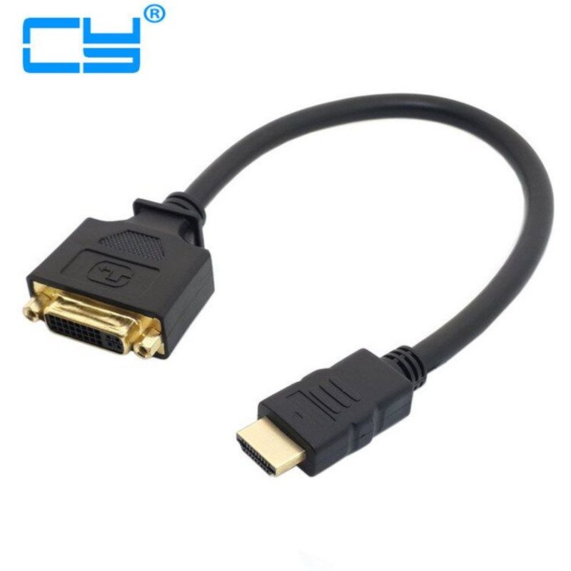 Adaptateur DVI femelle vers HDMI mâle, câble convertisseur pour PC portable HDTV 20cm