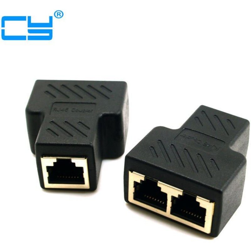 Adaptateur de cordon de raccordement Ethernet, 1 pièce, Cat6 RJ45 8P8C à double séparateur RJ45, avec bouclier