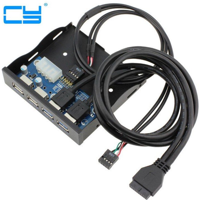 Carte mère 20 & 9 broches vers USB 3.0 USB 2.0 4 ports panneau avant IDE 4 broches alimentation pour 5.25 DVD ROM