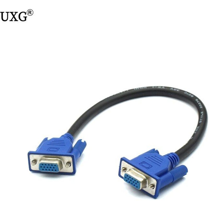 Câble VGA d sub court, 25cm/10 ""hd 15 broches, mâle à mâle M/M mâle à femelle et femelle à femelle rvb pour moniteur