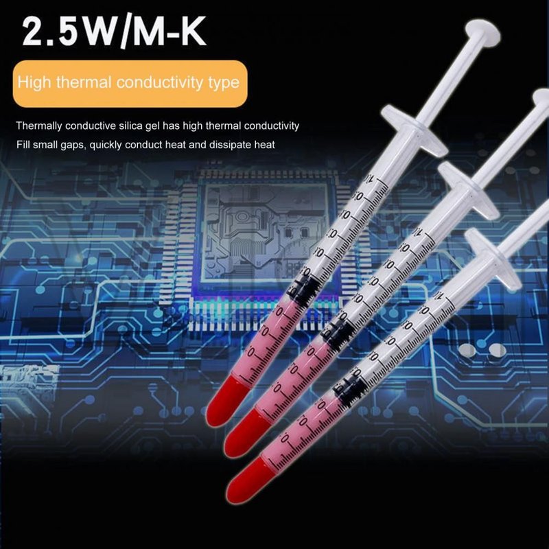 Dissipateur thermique CPU en silicone, pâte thermique Portable, graisse thermique, forte adhérence pour PC, 2.5 W/M K, 0.5g, 5 pièces