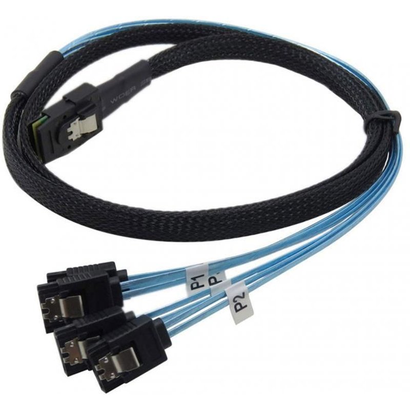 Câble de transmission de données du disque dur de 50cm et 12 Gbps, de MINI SAS SFF 8087 vers SATA et de MINI SAS 4I SFF 8087 36P vers SATA 7P, avec 4 câbles de sortie,