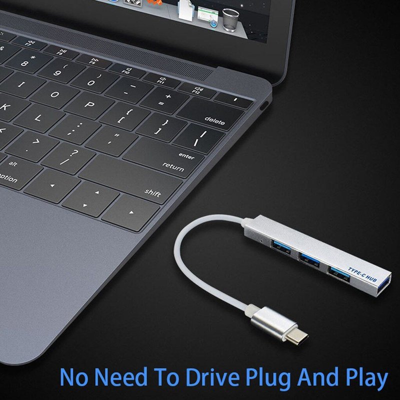 Répartiteur Portable à 4 ports de Type C vers USB 2.0, adaptateur HUB, câble pour Station d'accueil PC