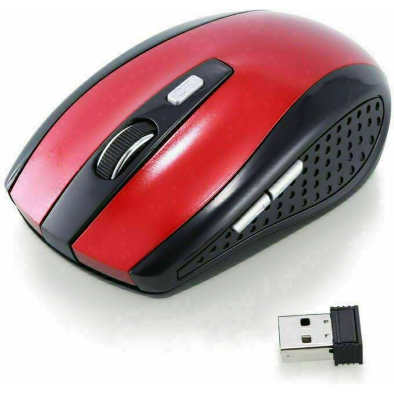Souris optique sans fil 2.4GHz, 1600 DPI, avec récepteur USB, pour PC