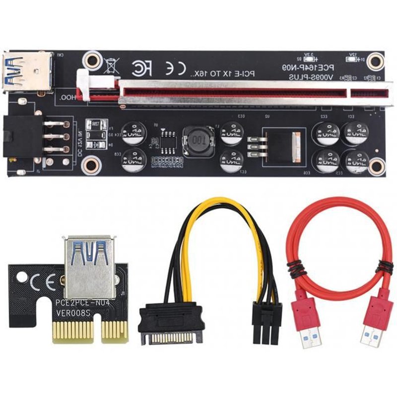 Adaptateur USB 3.0 Pci E Riser Ver 009S Plus Express 1X 4X 8X 16X, câble d'extension