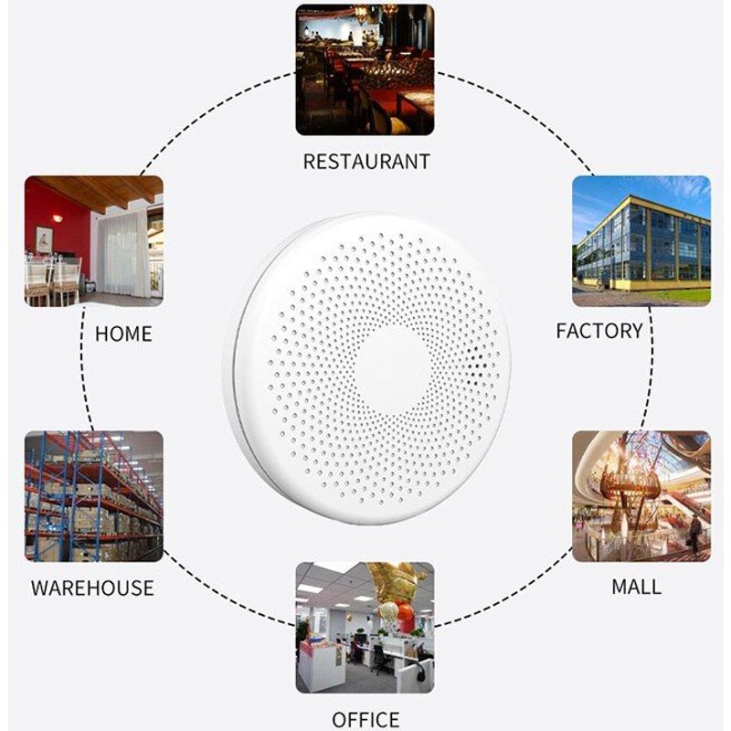 Détecteur de gaz détecteur de fumée intelligent, alarme incendie, fonctionne avec l'application WiFi, sécurité de la maison intelligente, vie intelligente, commande Tuya, 1 pièces