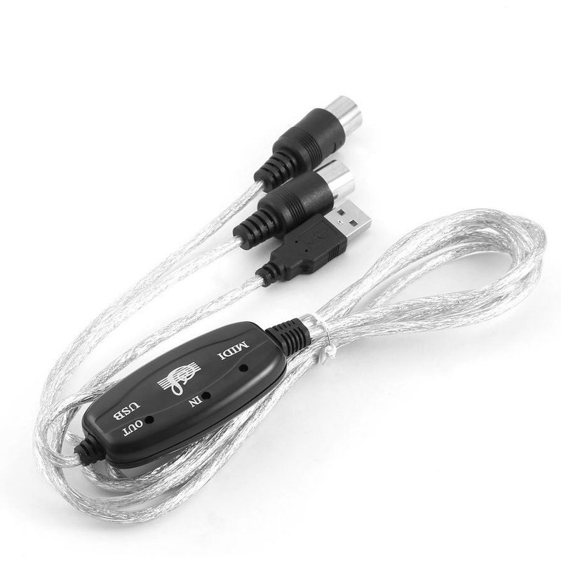 Adaptateur de câble d'interface entrée sortie MIDI vers USB, cordon pour clavier de musique, batterie électronique, convertisseur de musique, PC, sac en plastique