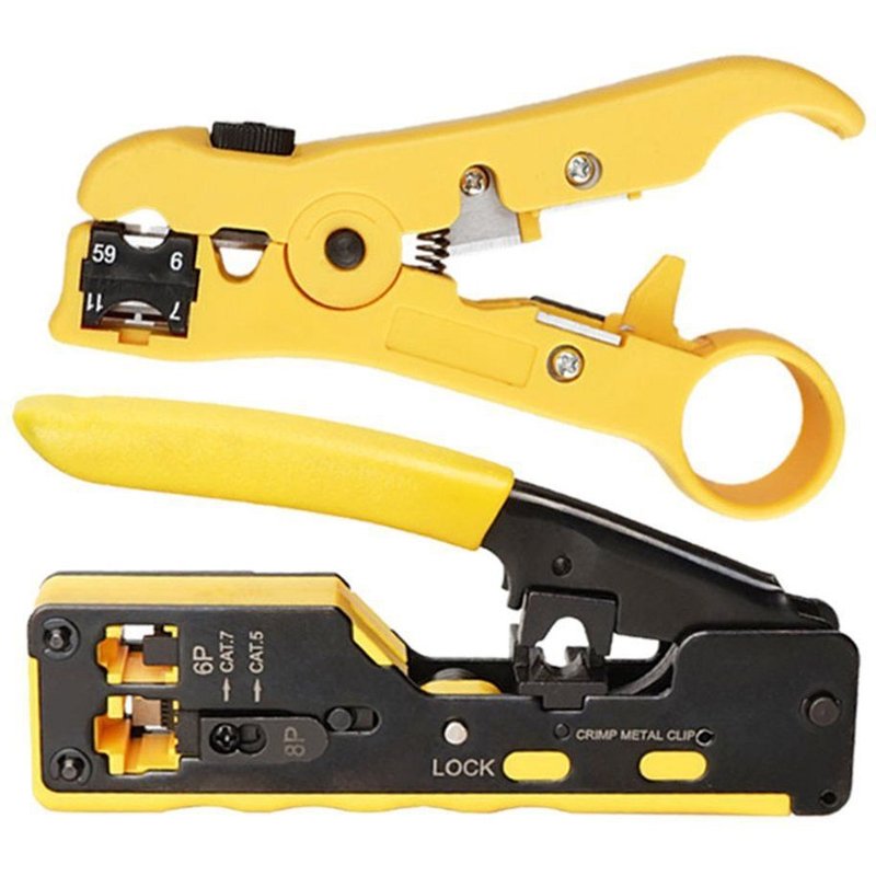 Pince à sertir de câble réseau, outil facile tout-en-un RJ45, pour prise modulaire RJ45 Cat7 Cat6 Cat5 RJ11 RJ12
