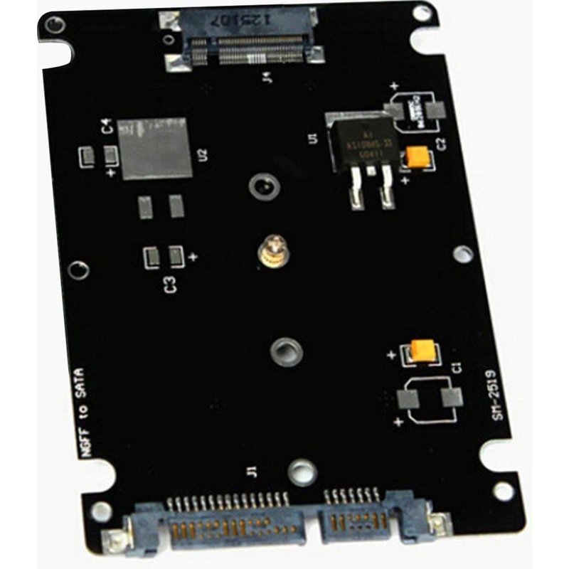 Carte d'adaptation M.2 NGFF (SATA) SSD à 2.5 pouces, boîtier de 8mm d'épaisseur